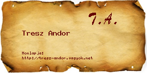 Tresz Andor névjegykártya